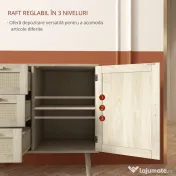 HOMCOM Dulap de depozitare Boho cu 3 sertare, elemente decorative | Aosom Romania 