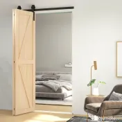 HOMCOM Set pentru Ușă Glisantă din Oțel Carbonat Negru 122x0.5x4 cm | Aosom Romania 