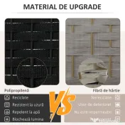 HOMCOM Paravan Despărțitor Interior Pliabil cu 6 Panouri Întrețesute, 240x170 cm, Negru | Aosom Romania 