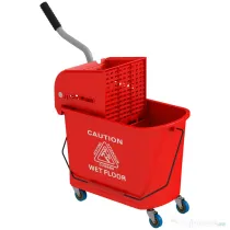 HOMCOM Găleată pentru Mop de 20L cu Roți, Panou de Separare a Apei - Albastru