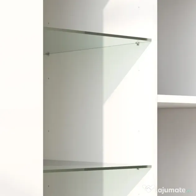 HOMCOM Dulap pentru Sufragerie cu Lumini LED, 3 Rafturi Deschise și un Dulăpior cu 2 Niveluri, 75x40,1x83 cm, Alb | Aosom Romania