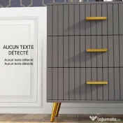 HOMCOM Comodă pentru Dormitor, Dulap Modern cu 3 Sertare,  Sertar de Depozitare cu Picioare din Aluminiu, 60x40x71.5 cm, Gri Închis 