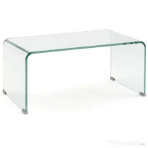 HOMCOM Măsuță din Sticlă Temperată Modernă pentru Living cu Design Monobloc, 80 x 45 x 35 cm, Transparent | Aosom Romania