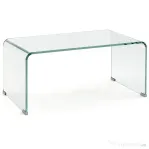 HOMCOM Măsuță din Sticlă Temperată Modernă pentru Living cu Design Monobloc, 80 x 45 x 35 cm, Transparent