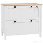HOMCOM Dulap pentru documente cu 2 sertare pentru dosare A4, încuietoare și chei, 76x40x76cm, alb