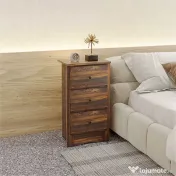 HOMCOM Noptieră cu 2 Sertare în Stil Rustic, Noptieră pentru Dormitor din Lemn, 40x30x74 cm, Maro | Aosom Romania 
