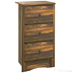 HOMCOM Noptieră cu 3 sertare în stil rustic din lemn, 40x30x74 cm, maro