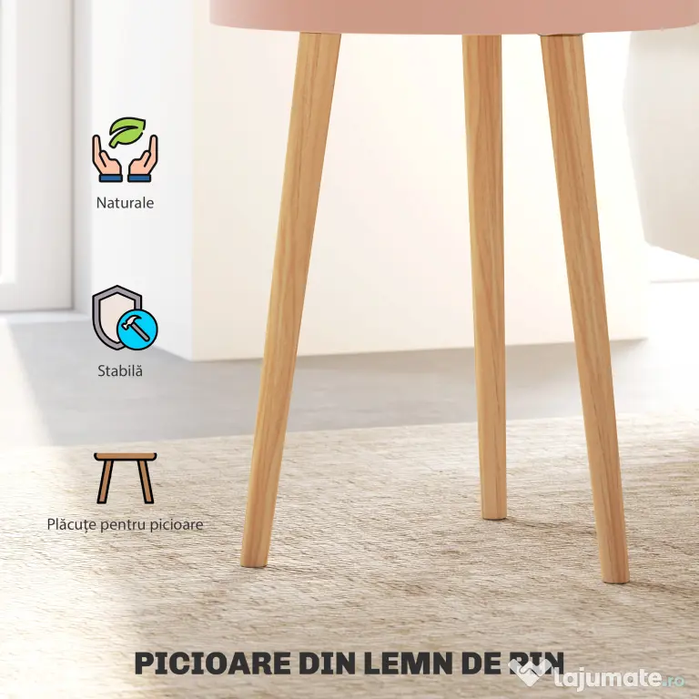HOMCOM Set de 2 Mese Totunde de Cafea cu 3 Niveluri, 2 Spații de Depozitare și Tavă Detașabilă, Φ35x65,5 cm, Multicolor | Aosom Romania