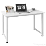 HOMCOM Birou pentru Computer cu Picioare Reglabile, 120x60x76 cm, Alb