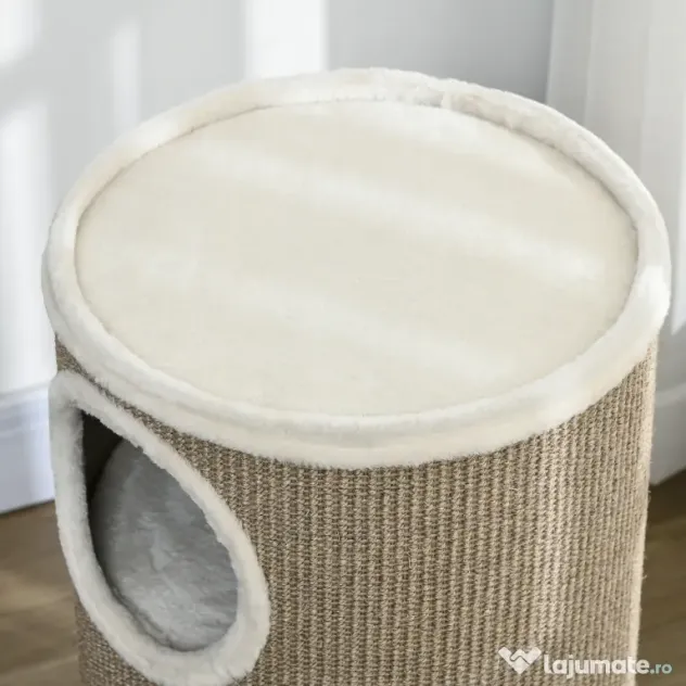 PawHut Ansamblu pentru pisici, Turn din Sisal pentru animale de companie cu planforme cu invelis moale | Aosom Romania