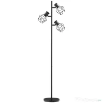 HOMCOM Lampă de Podea cu 3 Lumini Reglabile și Întrerupător cu Buton, Lampă Modernă din Metal, 41x28x169 cm, Negru | Aosom Romania
