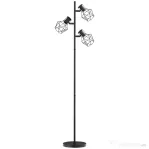 HOMCOM Lampadar 40W cu 3 Lumini Reglabile și Comutator Rotativ, din Metal, 41x28x169 cm, Negru