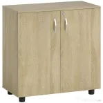 Vinsetto Dulap de birou multifuncțional pentru documente cu încuietoare, 2 uși și raft interior, 80x40x80 cm, stejar