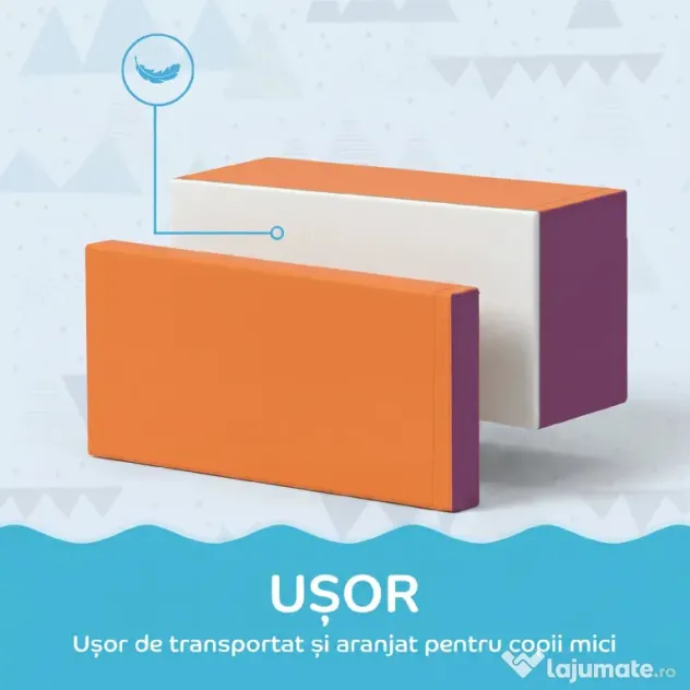 HOMCOM Set de 7 Blocuri Moi pentru Copii 1-3 Ani în Spumă și Piele PU, pentru Casă și Grădiniță, Multicolor | Aosom Romania