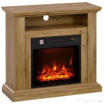 HOMCOM Șemineu Electric 1800W cu Flacără 3D, Timer și Telecomandă, din Lemn, Metal și Sticlă, 81.5x30x76.2 cm, Maro