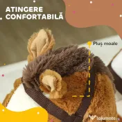 AIYAPLAY Cal Balansoar pentru Copii 18-36 Luni cu Sunete, Bază din Lemn și Centură de Siguranță, 68x33x45 cm, Maro | Aosom Romania 