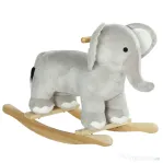 AIYAPLAY Balansoar Elefant pentru Copii 2-4 Ani, cu Sunete și Înveliș Moale, Gri