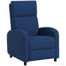 HOMCOM Fotoliu Relax Reclinabil Manual 160° cu Suport pentru Picioare, Fotoliu Reclinabil Tapițat Ergonomic din Material Textil Tip In pentru Dormitor, Birou, Sufragerie, Albastru | Aosom Romania