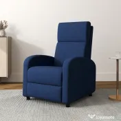 HOMCOM Fotoliu Relax Reclinabil Manual 160° cu Suport pentru Picioare, Fotoliu Reclinabil Tapițat Ergonomic din Material Textil Tip In pentru Dormitor, Birou, Sufragerie, Albastru | Aosom Romania