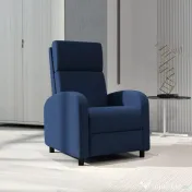 HOMCOM Fotoliu Relax Reclinabil Manual 160° cu Suport pentru Picioare, Fotoliu Reclinabil Tapițat Ergonomic din Material Textil Tip In pentru Dormitor, Birou, Sufragerie, Albastru | Aosom Romania