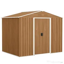 Outsunny Casută de Grădină, Magazie de Exterior pentru Unelte cu 2 Uși Culisante și 4 Prize de Aerisire, 236x174x190 cm, Gri | Aosom Romania