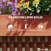 Outsunny Jardinieră Verticală cu Șipci și 3 Vase Detașabile, în Lemn de Brad, 60x16x80 cm, Maro | Aosom Romania 