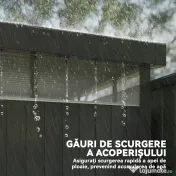 Outsunny Magazie de Grădină cu Luminator Superior din Acril și Orificii de Drenaj, 162x259x201 cm, Gri Închis | Aosom Romania 