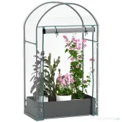 Outsunny Seră pentru Grădină cu Ușă Pliabilă pe Balamale și Sac pentru Plante, 89x50x152 cm, Transparent | Aosom Romania 