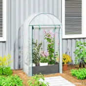 Outsunny Seră pentru Grădină cu Ușă Pliabilă pe Balamale și Sac pentru Plante, 89x50x152 cm, Transparent | Aosom Romania 