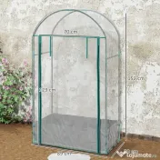 Outsunny Seră pentru Grădină cu Ușă Pliabilă pe Balamale și Sac pentru Plante, 89x50x152 cm, Transparent | Aosom Romania 