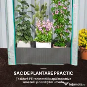 Outsunny Seră pentru Grădină cu Ușă Pliabilă pe Balamale și Sac pentru Plante, 89x50x152 cm, Transparent | Aosom Romania 