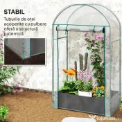 Outsunny Seră pentru Grădină cu Ușă Pliabilă pe Balamale și Sac pentru Plante, 89x50x152 cm, Transparent | Aosom Romania 