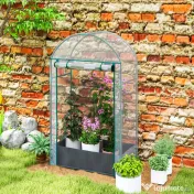 Outsunny Seră pentru Grădină cu Ușă Pliabilă pe Balamale și Sac pentru Plante, 89x50x152 cm, Transparent | Aosom Romania 