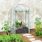 Outsunny Seră pentru Grădină cu Ușă Pliabilă pe Balamale și Sac pentru Plante, 89x50x152 cm, Transparent | Aosom Romania 