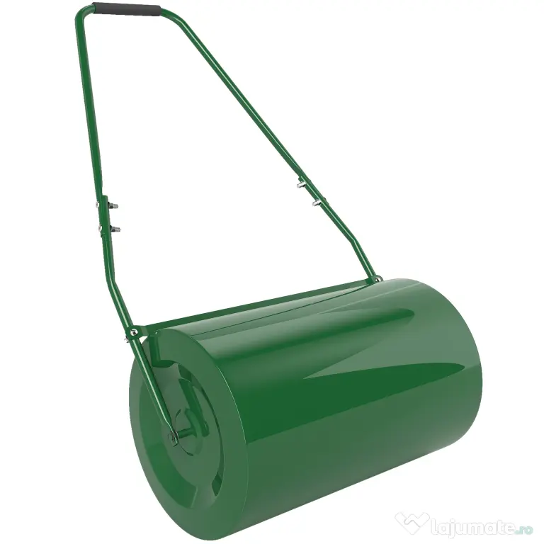 Outsunny Rola de Gazon 63L, cu Lamă Răzuitor, din Metal, 123x58x40 cm, Verde Închis