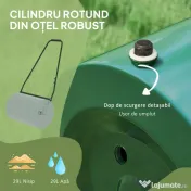 Outsunny Rola de Gazon 63L, cu Lamă Răzuitor, din Metal, 123x58x40 cm, Verde Închis 