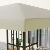 Outsunny Acoperiș pentru Foișor 3x3 m cu 8 Orificii din Țesătură Oxford 600D Cremă | Aosom Romania