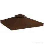 Outsunny Acoperiș de Schimb pentru Foișor 3x3 m cu 2 Niveluri pentru Grădină, Pânză Rezistentă la Apă din Țesătură Oxford 370g/㎡ Anti-UV 30+ cu Orificii de Drenaj, Cafea