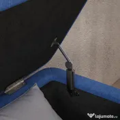 HOMCOM Bancă de depozitare 40", tapițată din material textil cu picioare din oțel pentru Living sau Dormitor, Albastru Închis | Aosom Romania 