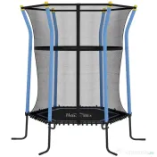 HOMCOM Trambulină Elastică pentru Copii 3-10 Ani cu Intrare cu Fermoar și Țevi Căptușite, Ø163,5x190 cm, Albastru | Aosom Romania 