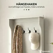 HOMCOM Cuier de Intrare 3 în 1 cu 4 Cârlige, Etajeră pentru Pantofi și Bancă Depozitare, 71,5x39,5x170 cm, Maro | Aosom Romania 
