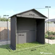 Outsunny Cort Garaj cu Intrare Rulabilă, Corzi și Țăruși, 1.1x2 m, Gri Închis | Aosom Romania