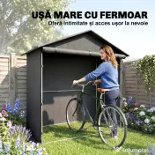 Outsunny Cort Garaj cu Intrare Rulabilă, Corzi și Țăruși, 1.1x2 m, Gri Închis | Aosom Romania