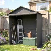 Outsunny Cort Garaj cu Intrare Rulabilă, Corzi și Țăruși, 1.1x2 m, Gri Închis | Aosom Romania