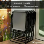 Outsunny Set de Mobilier de Grădină din 6 Piese cu Umbrelă de Soare,  Masă și Scaune Pliante, Ф80x70 cm, Gri | Aosom Romania 