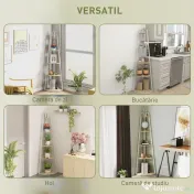 HOMCOM Bibliotecă pentru Colț cu 5 Rafturi Pliabilă cu Piciorușe Regla bile Lemn | Aosom Romania 