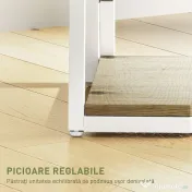 HOMCOM Bibliotecă pentru Colț cu 5 Rafturi Pliabilă cu Piciorușe Regla bile Lemn