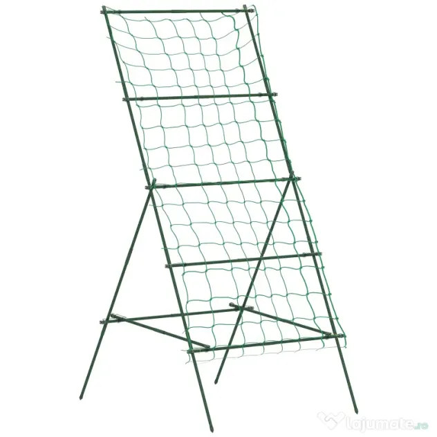 Outsunny Suport Metalic de Grădină în Forma de A cu Plasă de Susținere, 101x133x227 cm, Verde