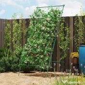 Outsunny Suport Metalic de Grădină în Forma de A cu Plasă de Susținere, 101x133x227 cm, Verde 