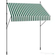 Outsunny Tenda de Soare cu Suporturi Reglabile și Manivelă, Verde și Alb | Aosom Romania 